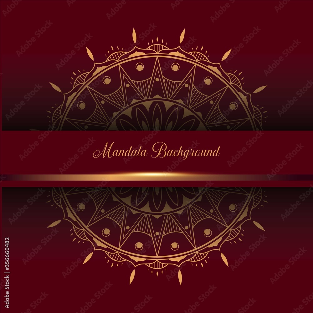 Mandala design for invitation card with triball part 1. Gold ornamental mandala design. Vector Illustration Mandala design for invitation card with triball part 1. Gold ornamental mandala design. Vector Illustration