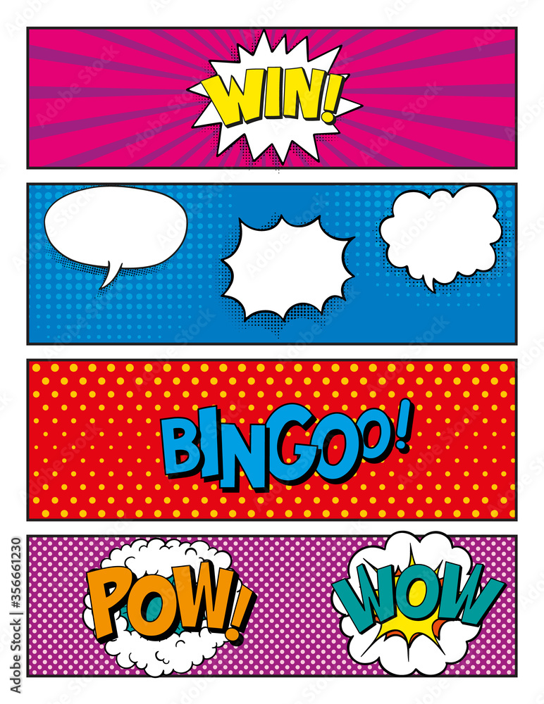 Naklejka premium Comic book page. Abstract Comic Style Blank