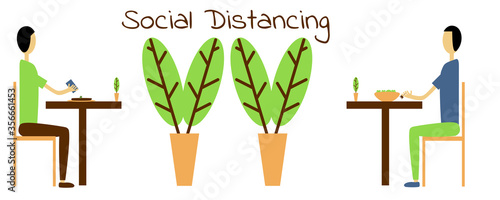 Dating and social distance in restaurant during covid-19 pandemic