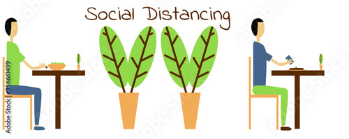 social distance in restaurant during covid-19 pandemic