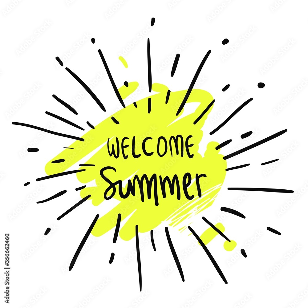 Summer background, logo, hand drawn and design elements for summer holiday, Vector illustration for poster and invitation. Summer background, logo, hand drawn and design elements for summer holiday, Vector illustration for poster and invitation.
