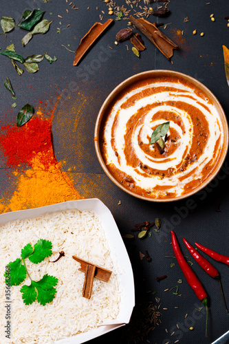 Photography Indian food and spicy spices, stylish photos for the menu
