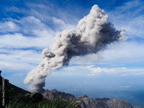 Erupting Volcano Releases Plume Of Ash