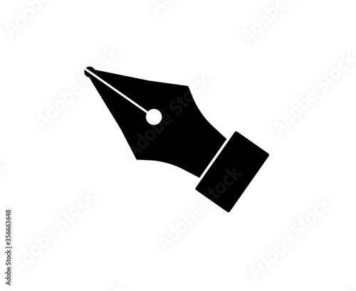 Fountain pen icon isolated on white background. Fountain pen simple silhouette. Web site page and mobile app design vector element.