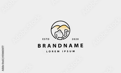 camel Monoline Logo vector design illustration
