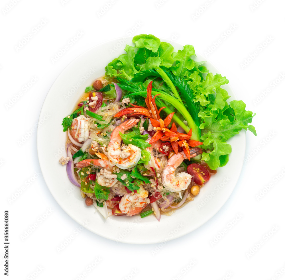 Spicy Salad Vermicelli Noodles with Shrimps Spicy Salad Vermicelli Noodles with Shrimps