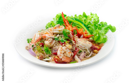 Spicy Salad Vermicelli Noodles with Shrimps