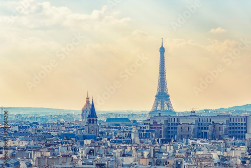 Paris city panorama in evening © Stockbym