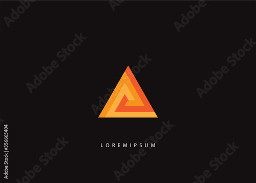 Free Download letter A logo template. Initial A and triangle 3d loop gradient logo modern vector - GFXLoad
