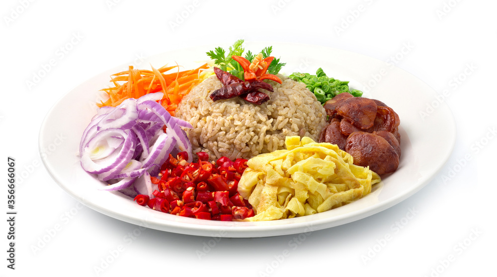 Rice seasoned with shrimp paste or rice mix Rice seasoned with shrimp paste or rice mix