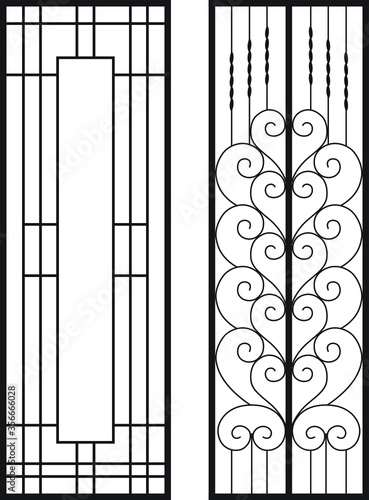 door gate wrought iron ornament pattern