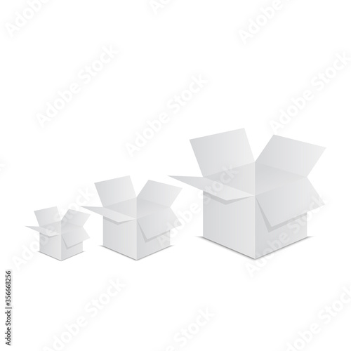 Box. An Open Empty Cardboard Box Isolated on White Background, EPS 10, top view. © samir