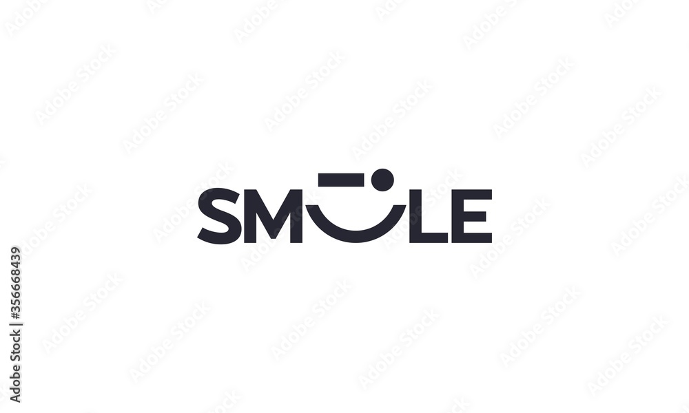 Creative and abstract smile symbol for happy and fun logo design vector editable on white background