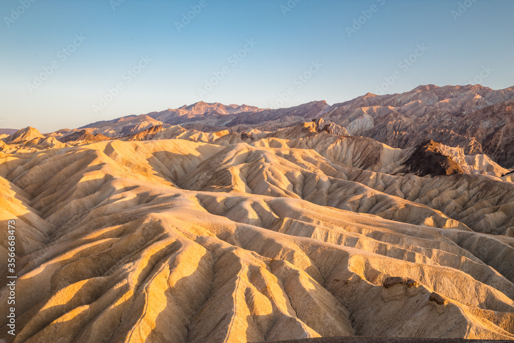 Zabriskie Point at sunset, Death Valley National Park, California, USA