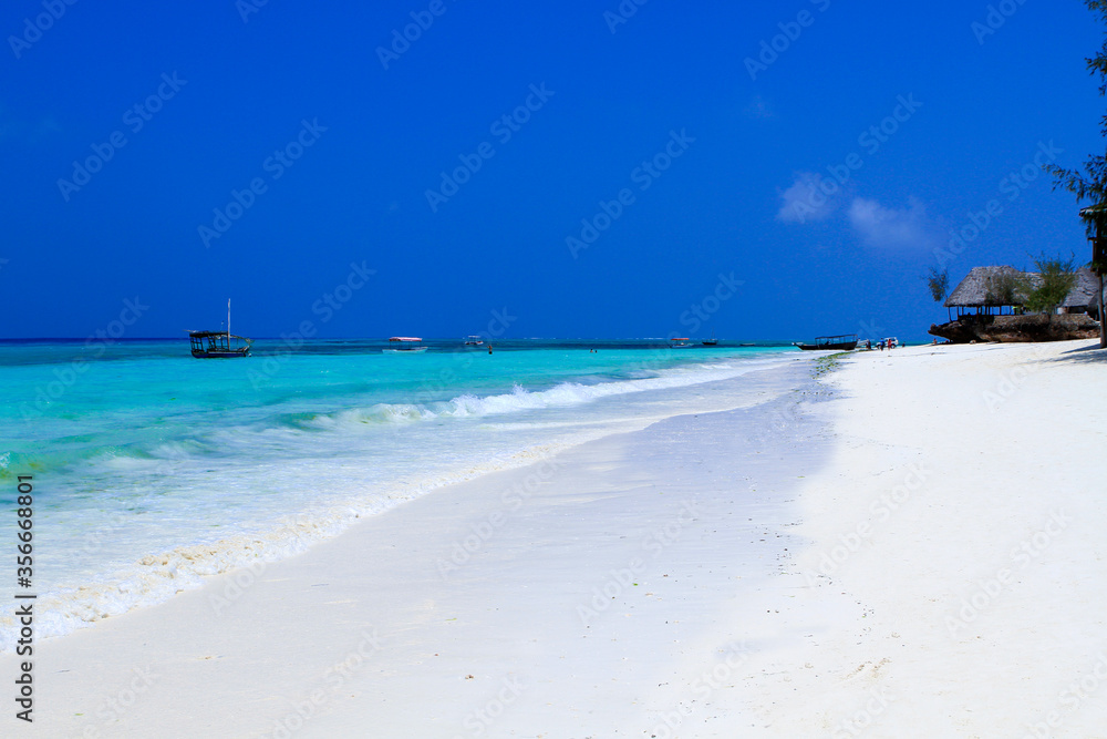 White sand beach of Nungwi Zanzibar.
