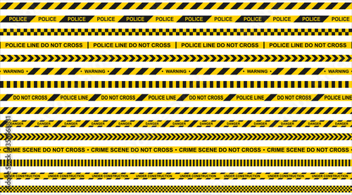 Warning tapes.  Vector illustration. Police line set.