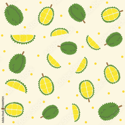 Background durian with yellow color and cute dots 