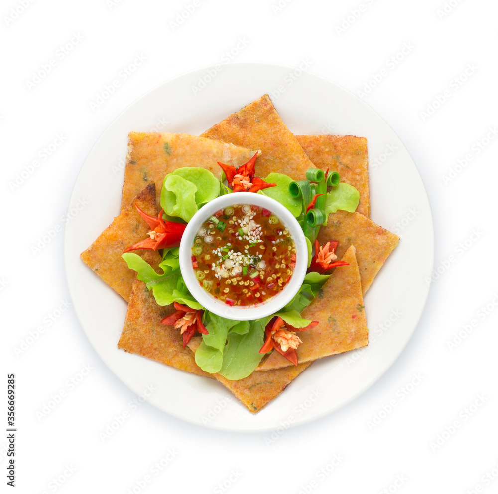 Shrimp Crispy Pancake with sweet dipping sauces Shrimp Crispy Pancake with sweet dipping sauces
