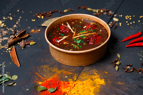 Photography Indian food and spicy spices, stylish photos for the menu