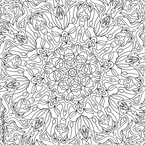 Coloring for adult anti-stress   mandala   indium. circular pattern   ethnic patterns   Boho  Zentangl Tattoo style t-shirt  card  