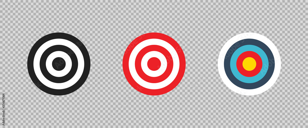 Target set vector flat icon on transparent background Target set vector flat icon on transparent background