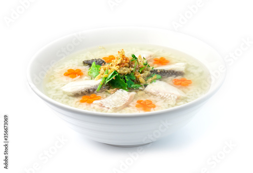 Rice Porridge boiled with Asian Seabass fish
