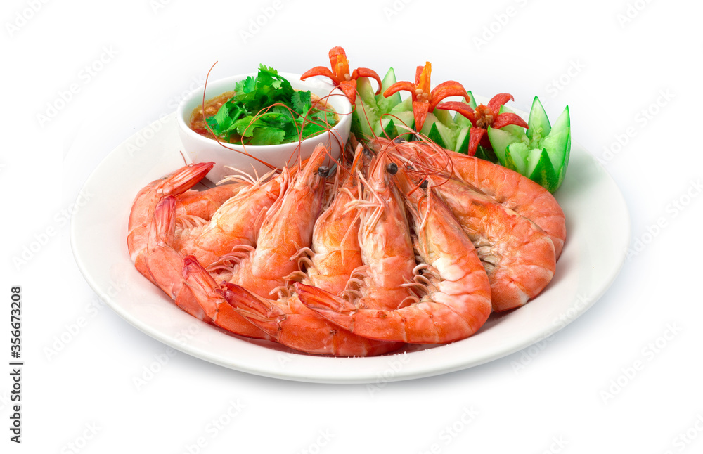 Shrimp with Bake Salt Served Seafood Spicy Sauce Shrimp with Bake Salt Served Seafood Spicy Sauce