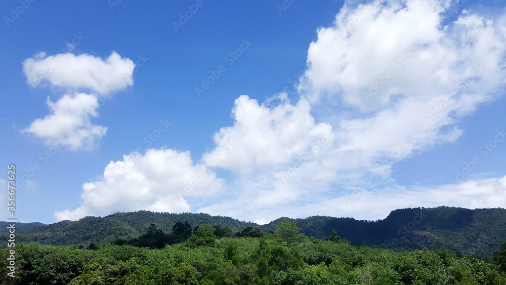 landscape nature with clouds sky, mountain