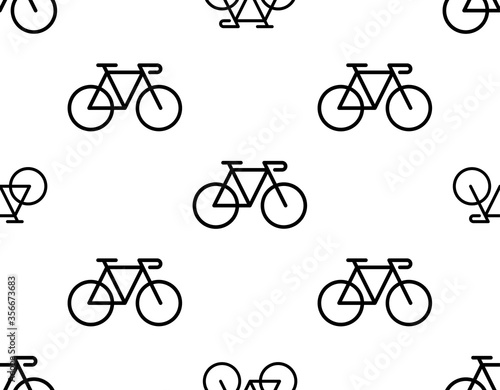 Bicycle seamless pattern. Vector repeat of bicycle seamless for any web design