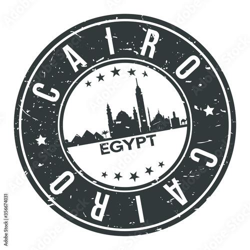 Cairo Egypt Africa Stamp Logo Icon Symbol Design Skyline City