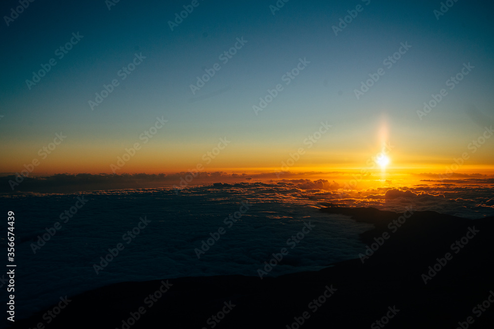 Sunrise from the volcano Teide Tenerife, Canary island, Spain