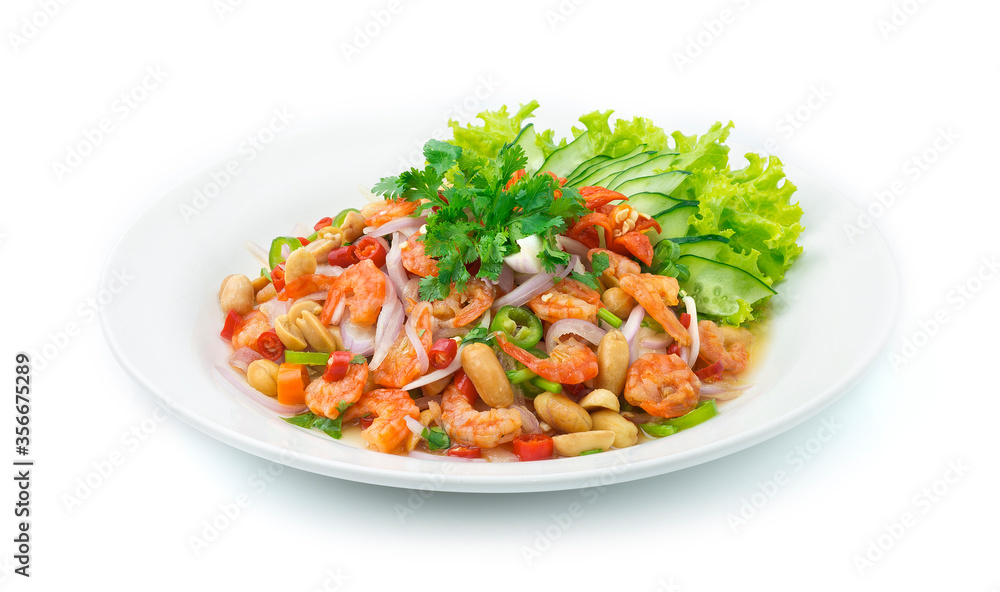 Dried Shrimps Spicy Salad. Thai Food Spicy Dried Shrimps Spicy Salad. Thai Food Spicy