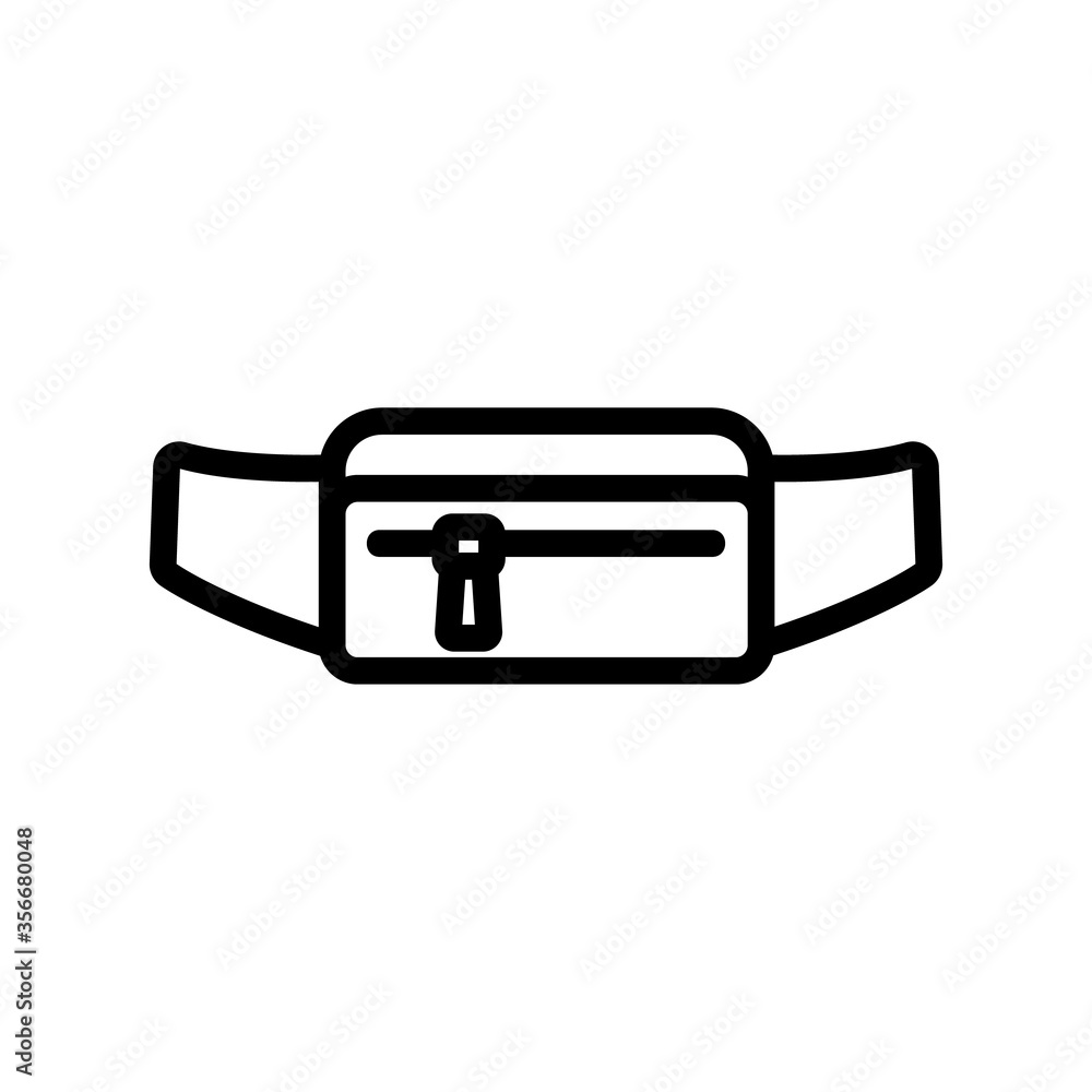 waist bag for carry money icon vector. waist bag for carry money sign. isolated contour symbol illustration waist bag for carry money icon vector. waist bag for carry money sign. isolated contour symbol illustration