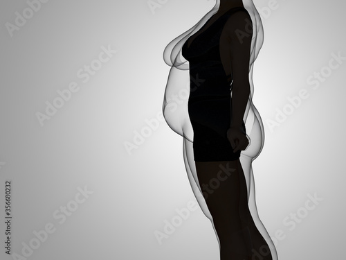 Tablou pe pânză Conceptual fat overweight obese female vs slim fit healthy body after weight loss or diet with muscles thin young woman on gray
