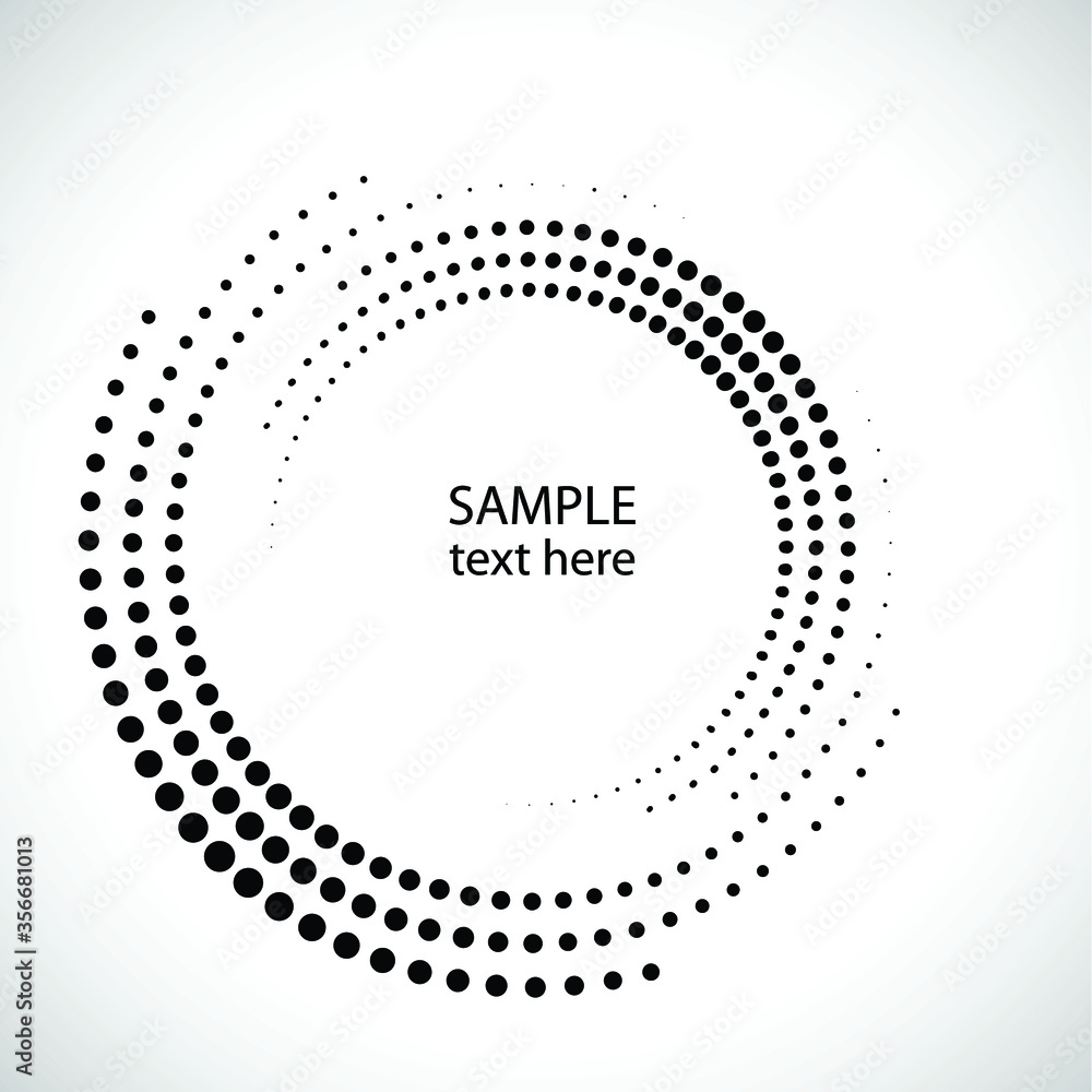 Halftone dots in circle form. round logo . vector dotted frame . design element Halftone dots in circle form. round logo . vector dotted frame . design element