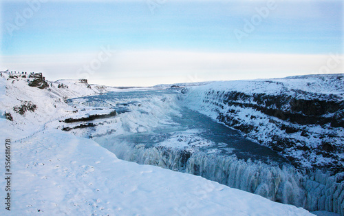 Wallpaper Mural The Waterfall Gullfoss, Iceland in Wintertime, Europe Torontodigital.ca