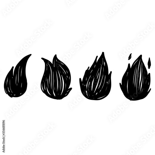 hand drawn doodle flame illustration vector isolated