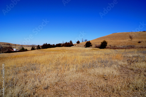 autumn landscape with grass and hills