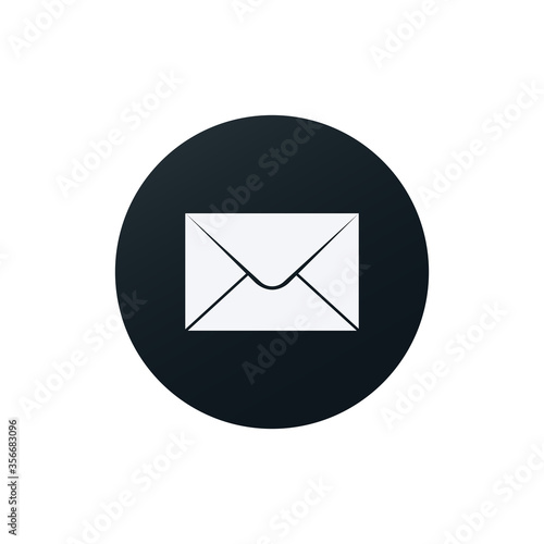 Envelope Icon in trendy flat style isolated on dark gradient background. Mail symbol for your web site design, logo, app, UI. 