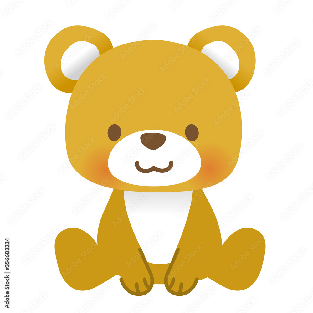 座ったかわいい熊のイラスト 座ったかわいい熊のイラスト