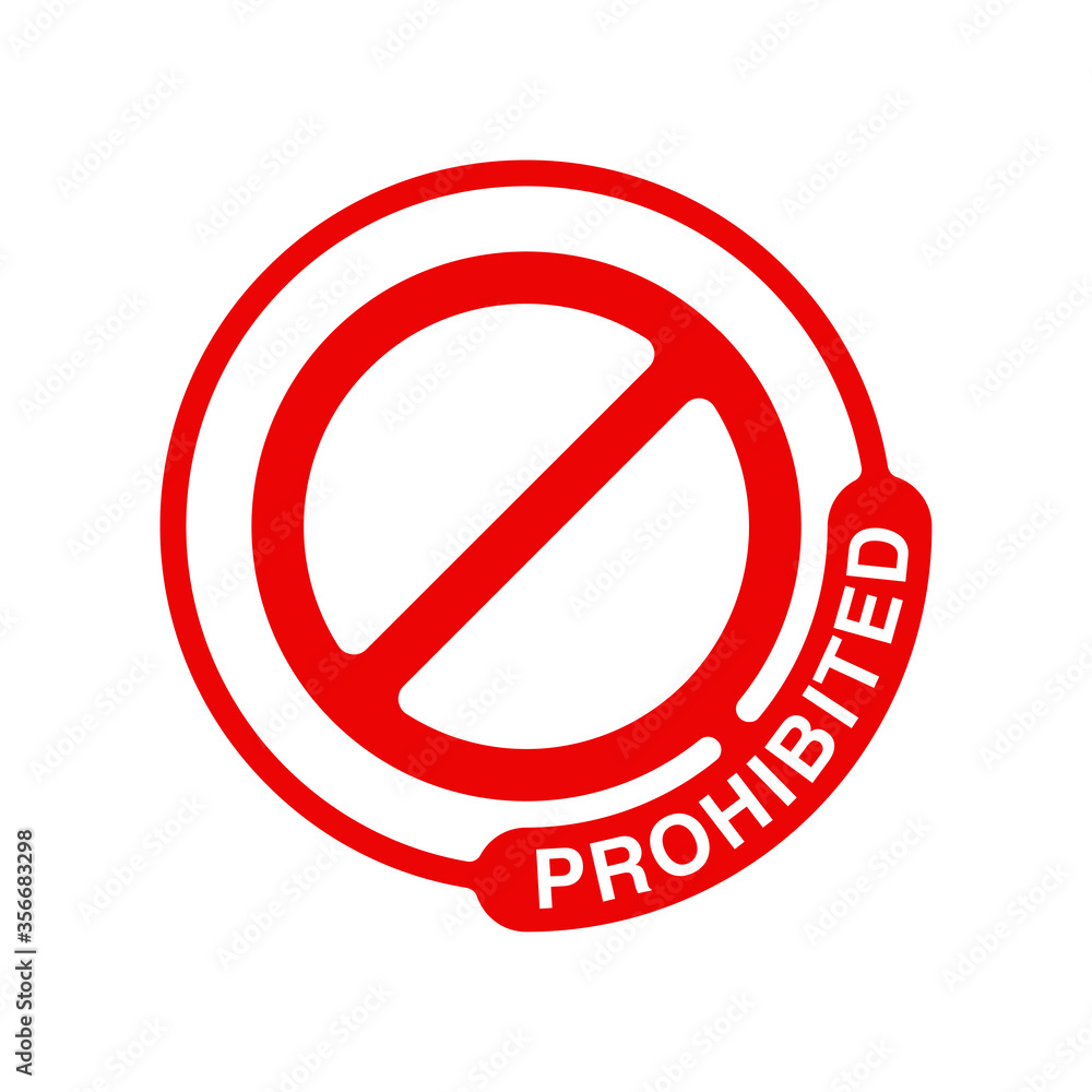 Forbidden sign empty template - crossed out red prohibition caution circle in creative decoration - isolated vector element Forbidden sign empty template - crossed out red prohibition caution circle in creative decoration - isolated vector element