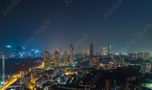 Night Arial View Mumbai Lalbaug Parel Sky, Maharashtra, India 