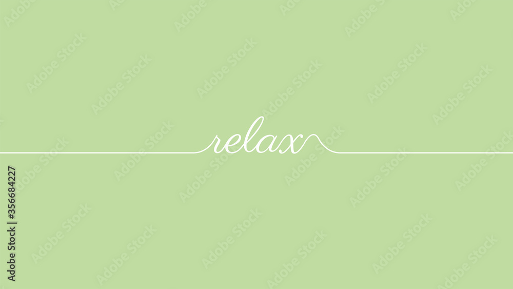 relax color concept, relax lettering on green pastel background, soft pastel color, vector illustration for graphic design, website ,spa banner, poster
