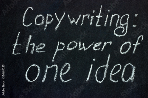 
One idea should dominate the text. One of the rules of copywriting