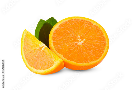 Fresh oranges isolated on a white background