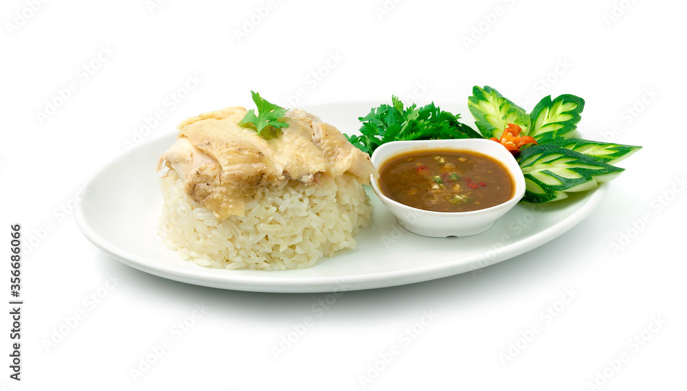 Hainanese Chicken Rice Steamed Thai Food Hainanese Chicken Rice Steamed Thai Food