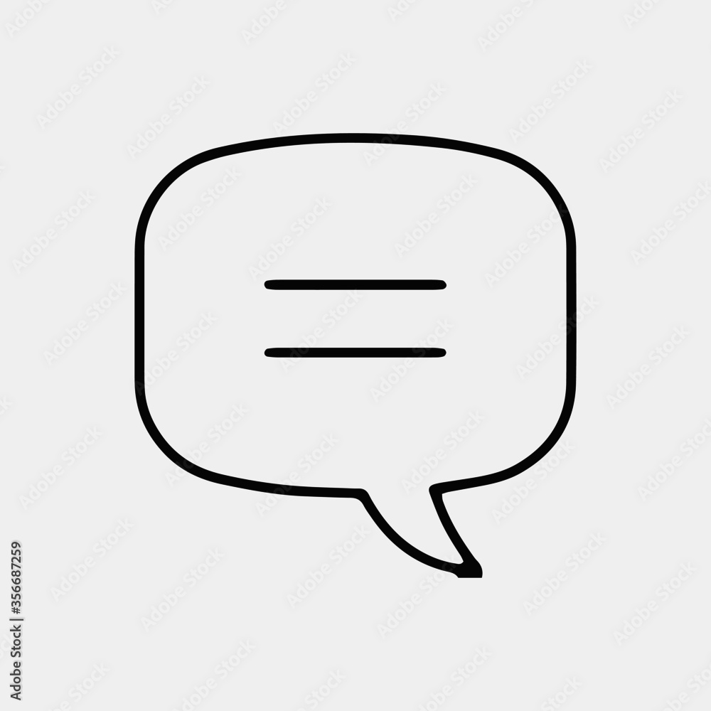 Speech balloon single vector icon illusion 