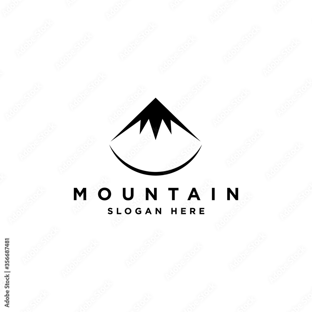 Simple Monoline Mountain Logo Design Template Simple Monoline Mountain Logo Design Template
