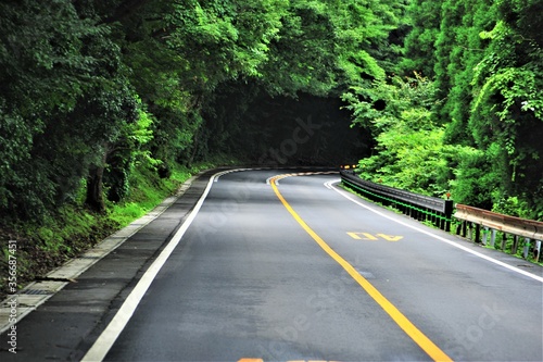 山道のカーブ