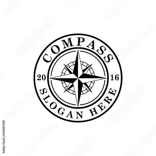 Compass vintage logo badge vector 
